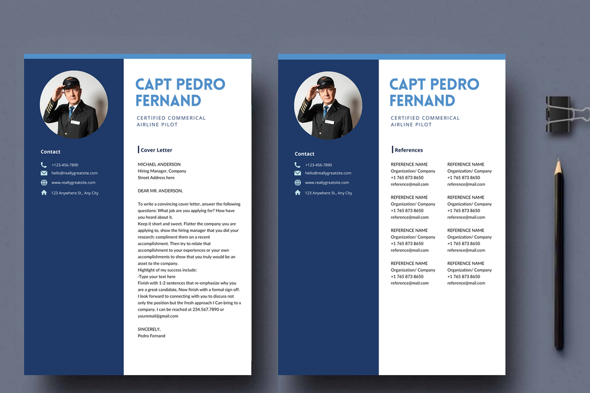 Airline Pilot Resume Template Canva preview 4