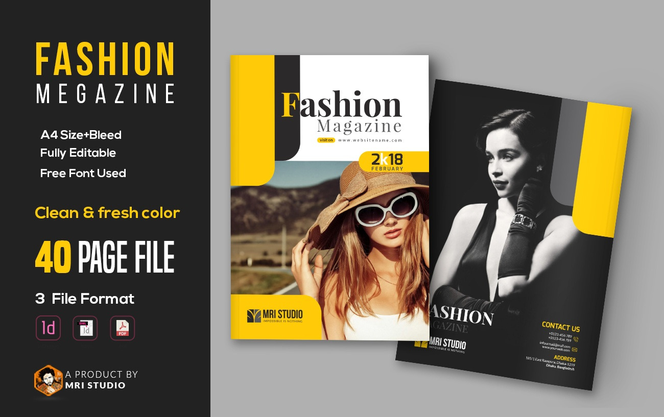 Fashion Magazine Template, a Magazine Template by MRI STUDIO