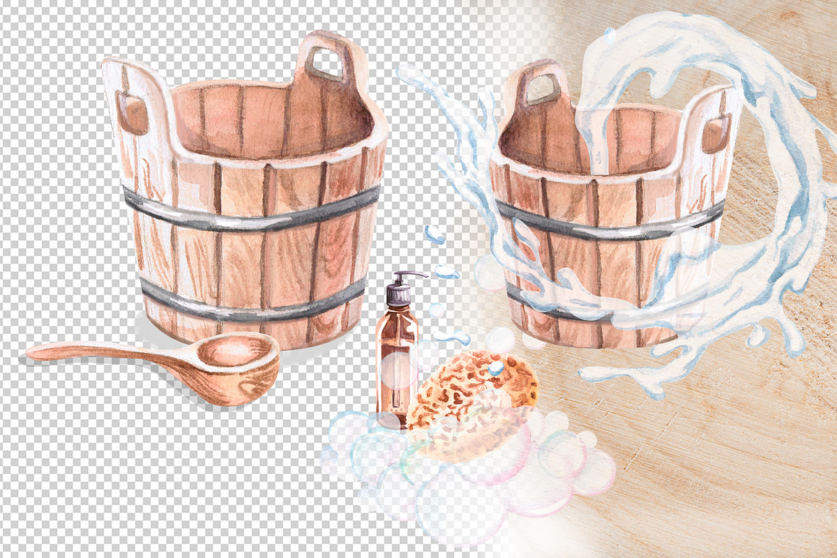 Bath and sauna accessories, a Decorative Illustration by SvetLana (Photo 7 of 15)