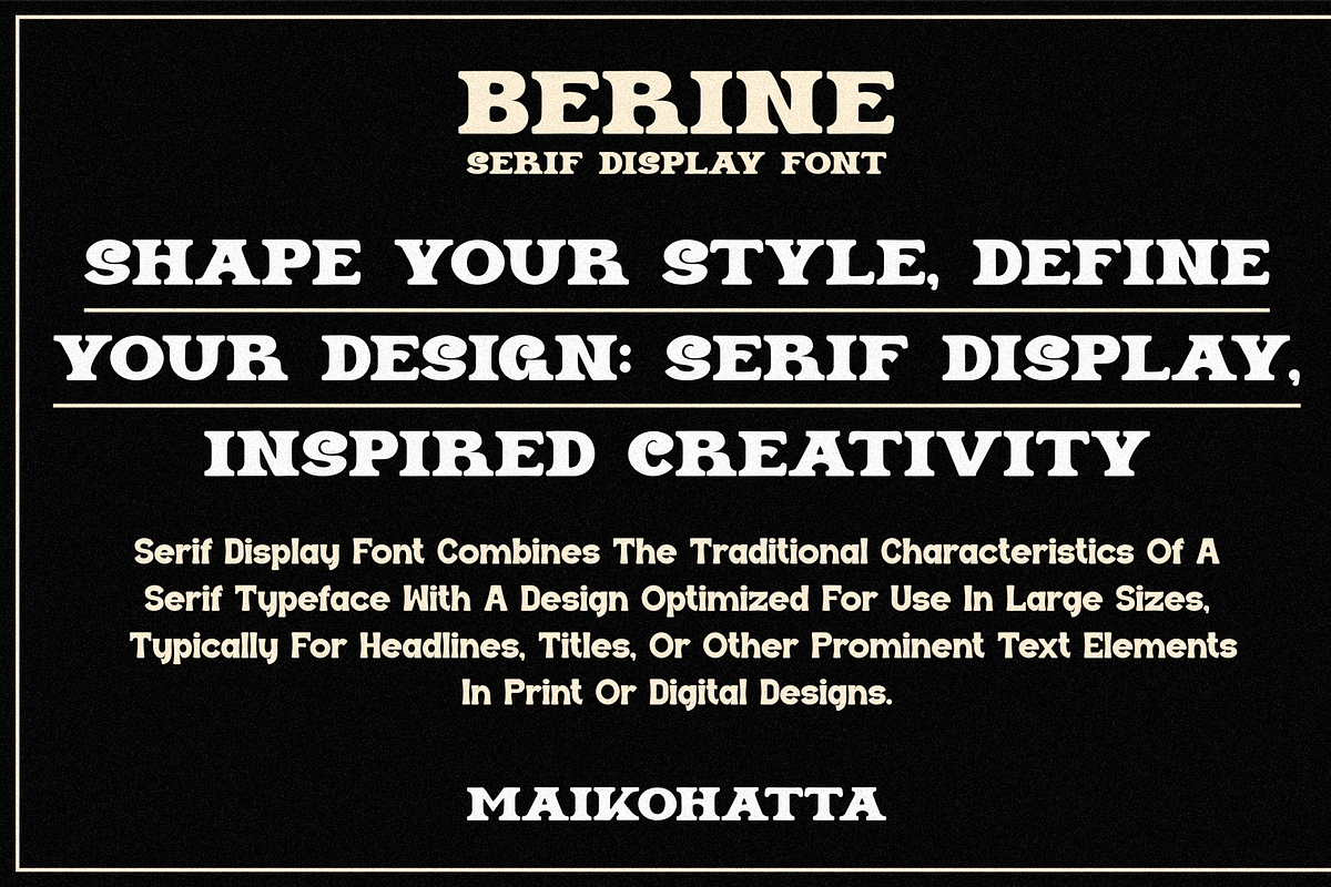 Berine - Serif Display Font, a Serif Font by MaikoHatta (Photo 5 of 7)