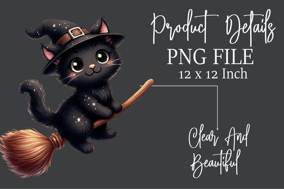 Nursery Halloween Black Cat Clipart, an Illustration by Rose Art (Photo 7 of 7)