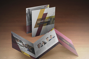 Square Z-Fold Brochure Mockup