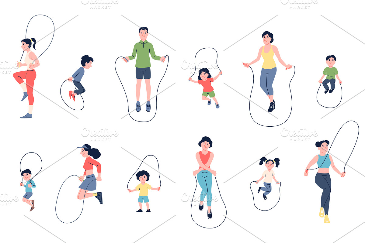 Skipping rope jumping. Cardio, a Sport Illustration by LadadikArt