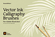Vector Ink Calligraphy Brushes, a Brush Add-On by Komet & Flicker (Thumbnail 1 of 12)
