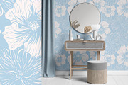 Swirl Flowers | Vector Print, a Wallpaper Graphic by MalyskaStudio (Thumbnail 2 of 13)