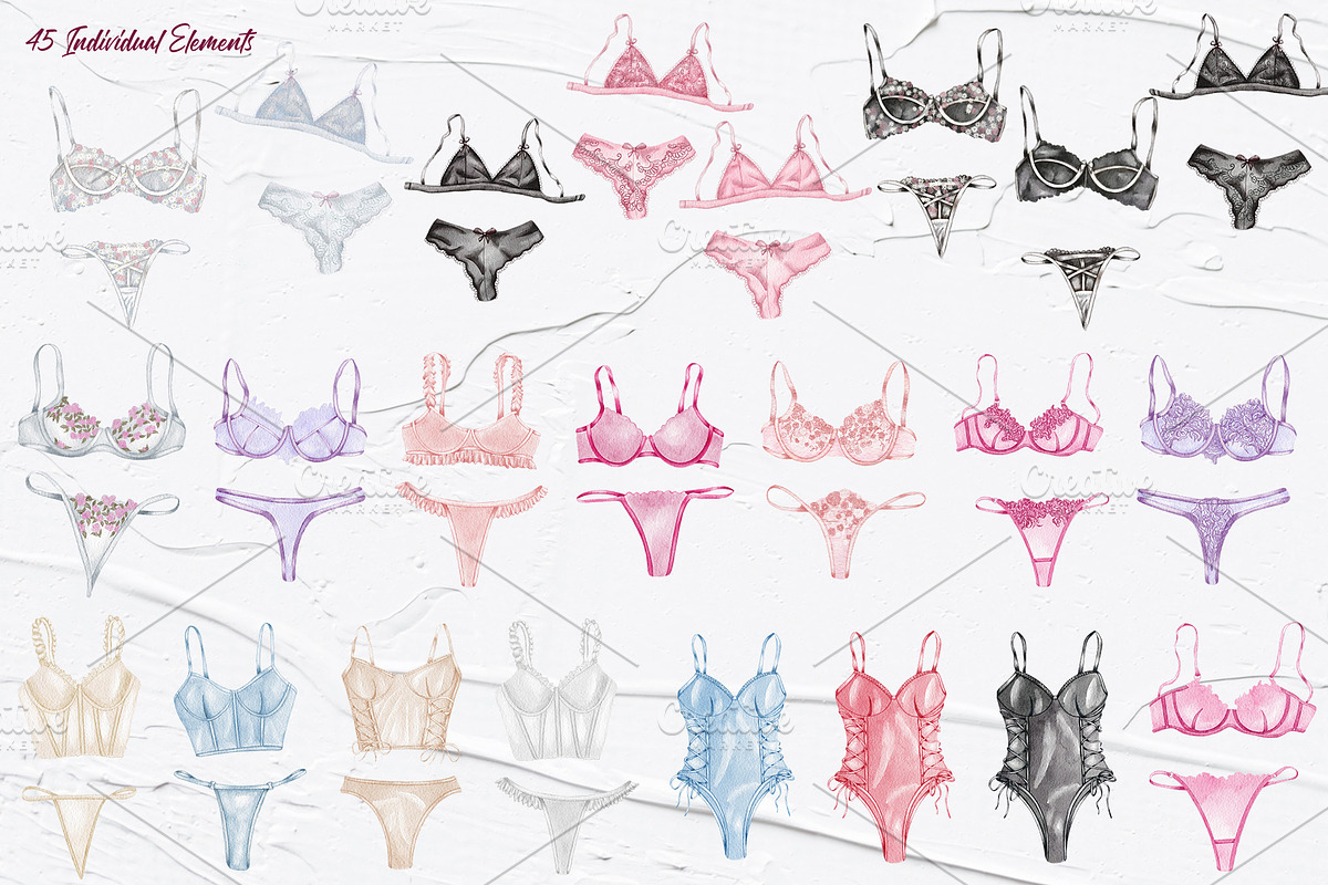 Lingerie Clipart, an Illustration by BarvArt (Photo 2 of 5)