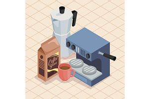 Coffee Shop Isometric