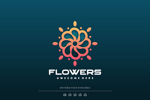 Flower Gradient Colorful Logo