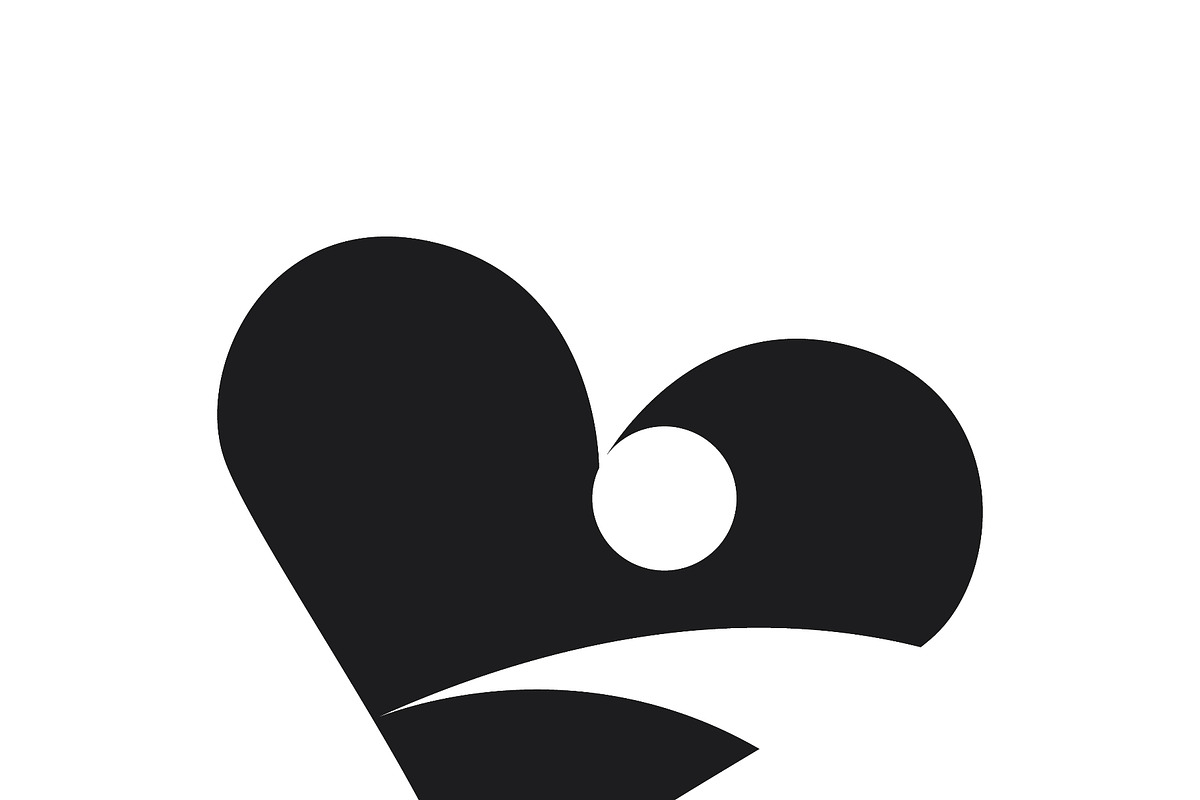 Modern heart logo with human figure, a Person Illustration by LogosDen (Photo 3 of 3)