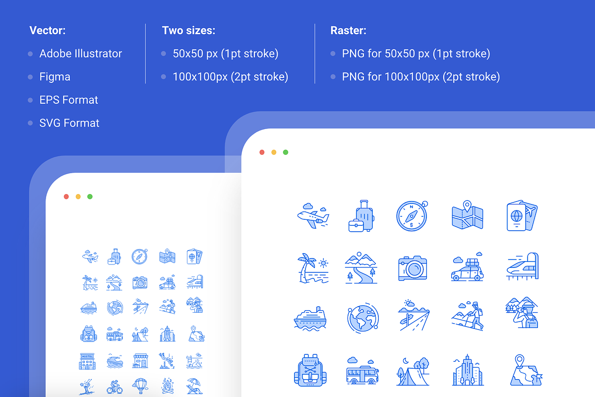 Travel duotone icon pack, a Duotone Icon by Ragul Creates (Photo 2 of 3)