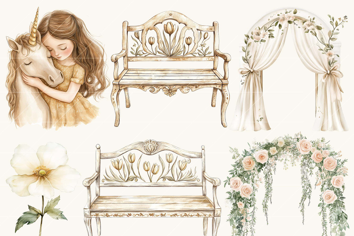 Watercolor Moon Princess Clipart, a Person Illustration by SparkyDesignsUS (Photo 2 of 9)