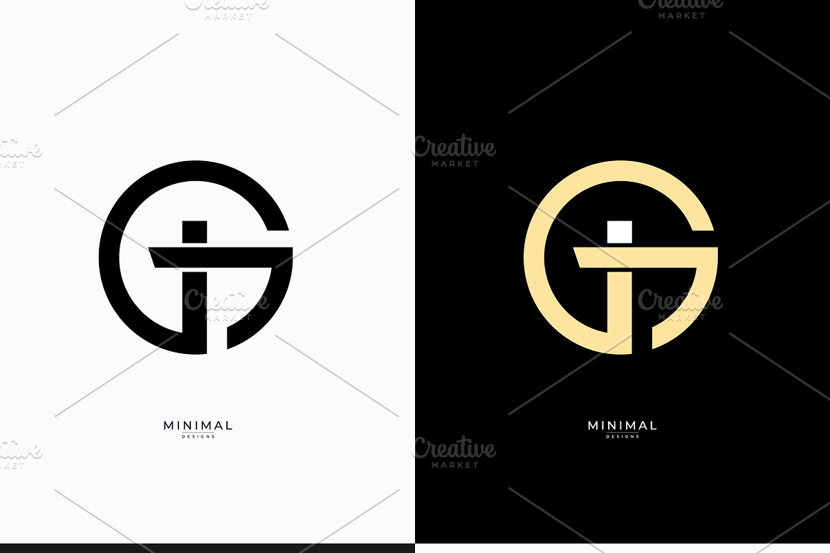 Monogram icon logo GI or IG, a Branding & Logo Template by idesign_4u