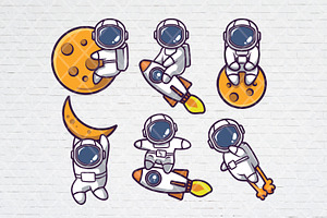 Cute Astronaut Spaceman Cartoon