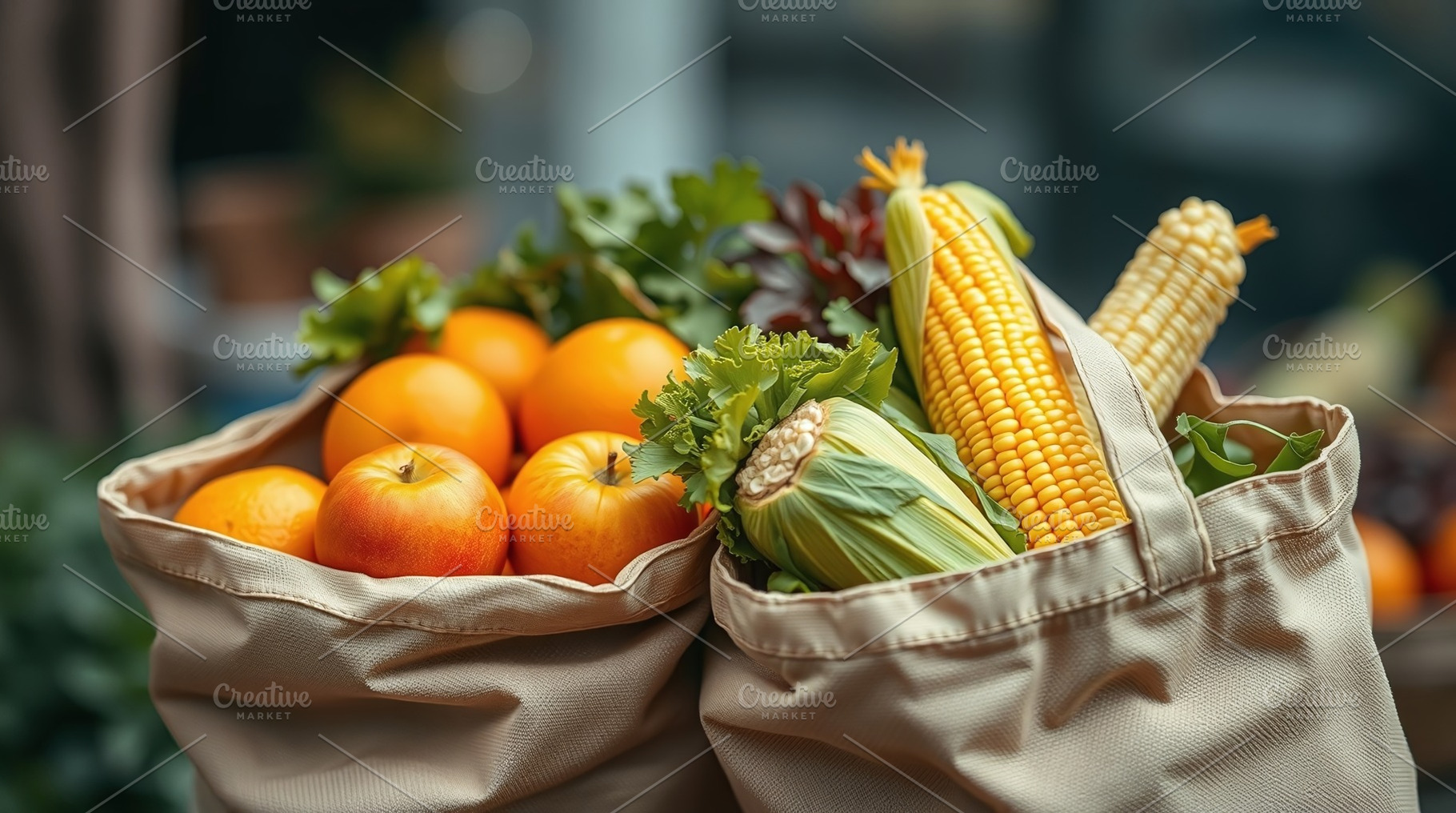 eco bags with  vegetables, a Food & Drink Photo by Bunny's Little Shop