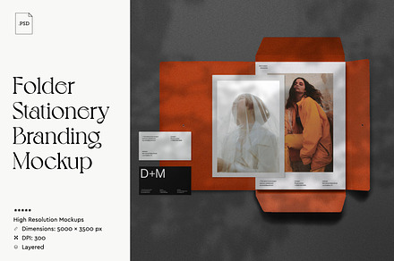 Folder Stationery Branding Mockup, a Print Template by ReAffirm