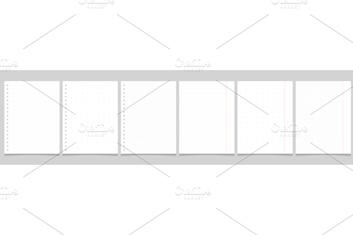 Set of notebook or notepad pages, an Object Illustration by Tati_Kli