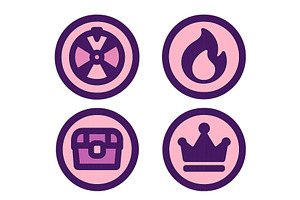 Colorful icon set featuring symbols, an Object Illustration by ZinetroN