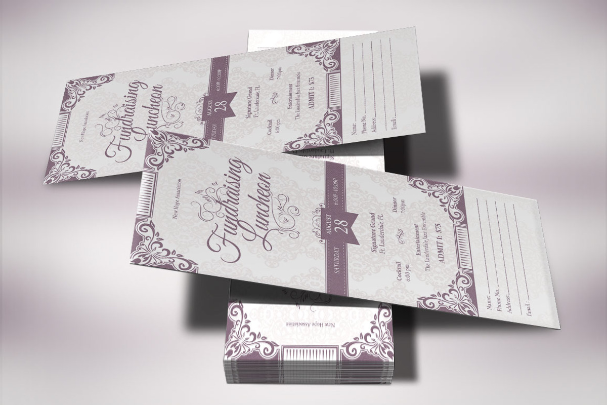 Vintage Luncheon Ticket Template, a Stationery Template by Godserv Designs (Photo 3 of 7)