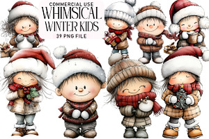 Whimsical Winter Kids Clipart Bundle, an Illustration by Daily.Designs