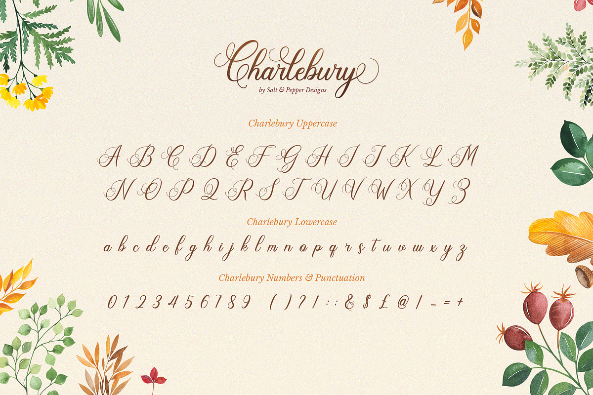 Charlebury Script Font, a Script Font by Salt & Pepper Designs (Photo 6 of 9)