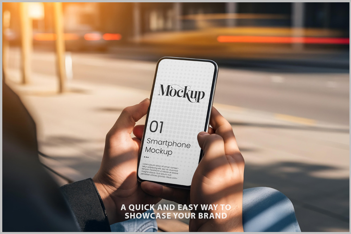 Smartphone Mockup on City Street PSD, an iPhone Mockup by Bruno's Shop (Photo 2 of 4)