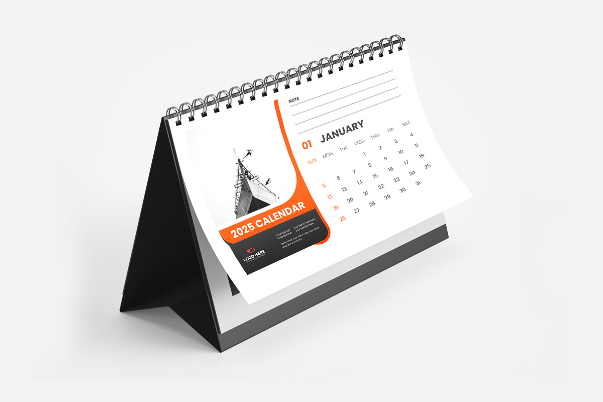 2025 desk calendar design template, a Stationery Template by Tanmoy Topu