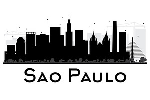 Sao Paulo City Skyline Silhouette