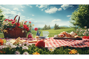 nature picnic background ai, a Nature Photo by pikepicture