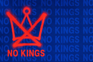 No kings protest concept with red cr, an Illustration by Dvoevnore photos