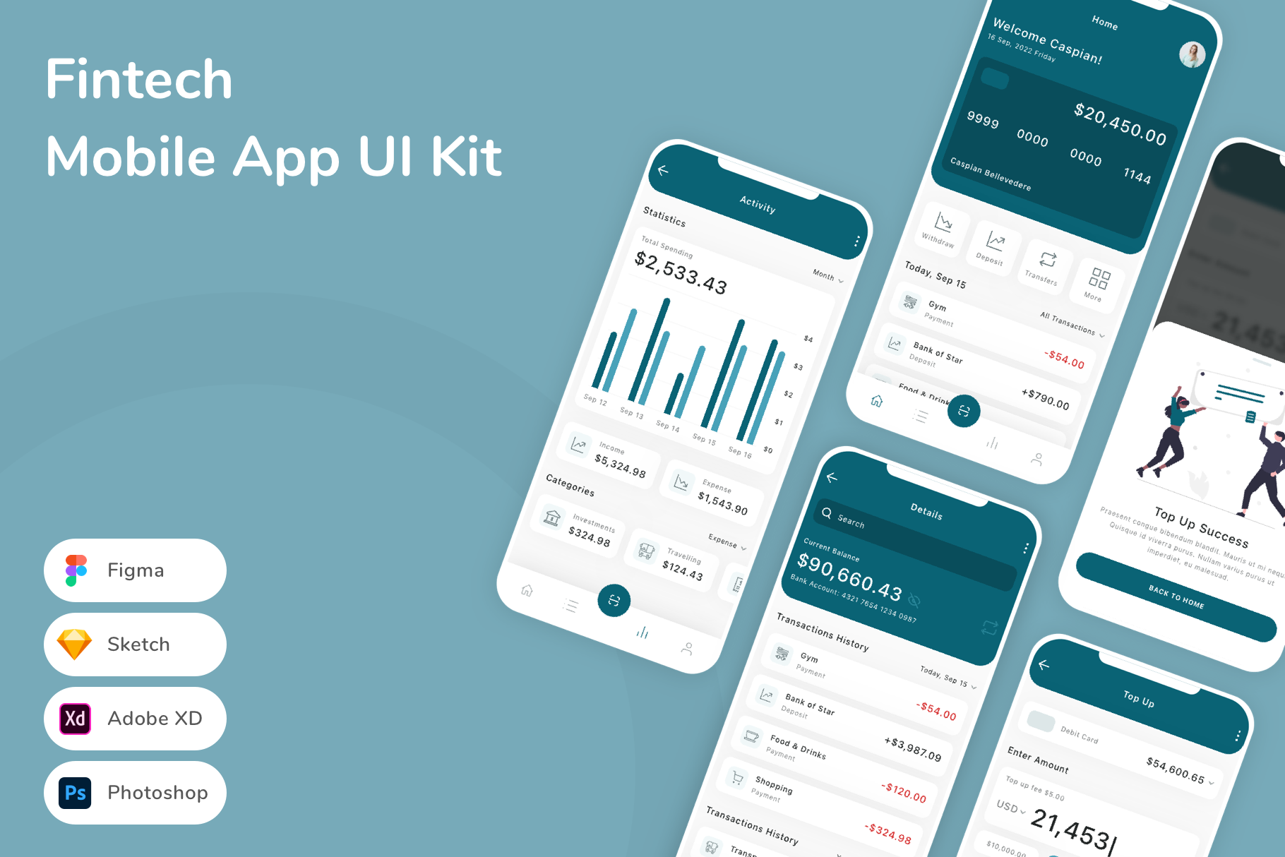 Fintech Mobile App UI Kit, an UI Kit Template by Betush