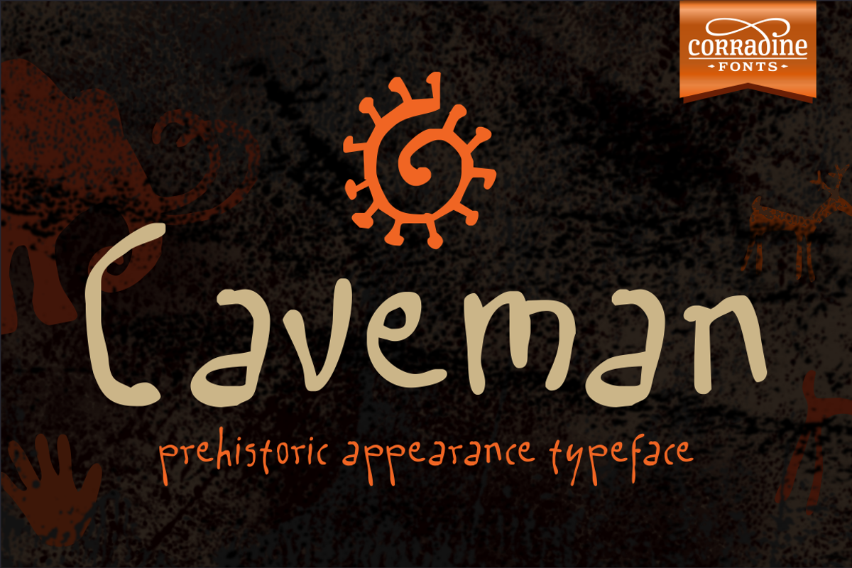 Caveman, a Font by Corradine Fonts (Photo 1 of 4)