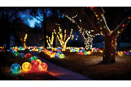 colorful led holiday lights ai, a Holiday Photo by pikepicture