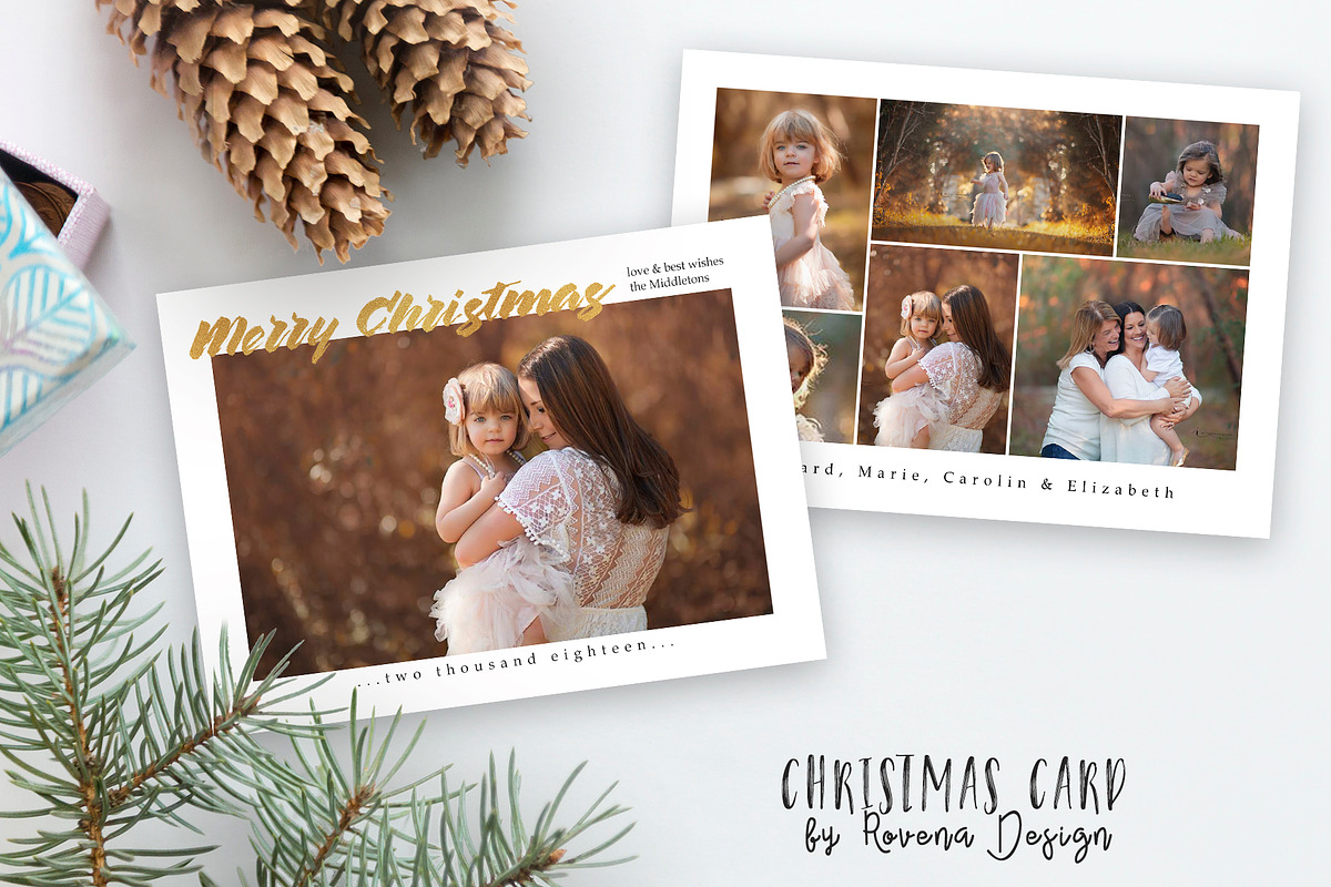 Christmas Card Template, a Card Template by Rovena Design (Photo 1 of 2)