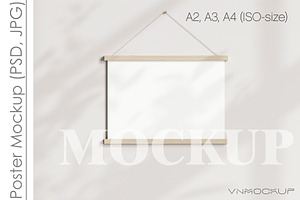 Poster Hanger Mockup PSD JPG I00605