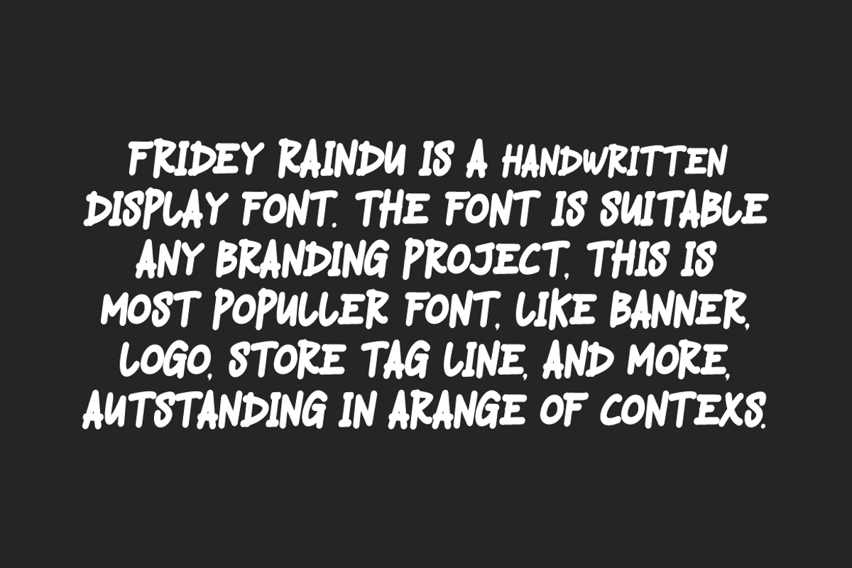 Fridey Raindu Stamp & HandDrawn Font, a Handwritten Font by QR Design Studio (Photo 2 of 6)