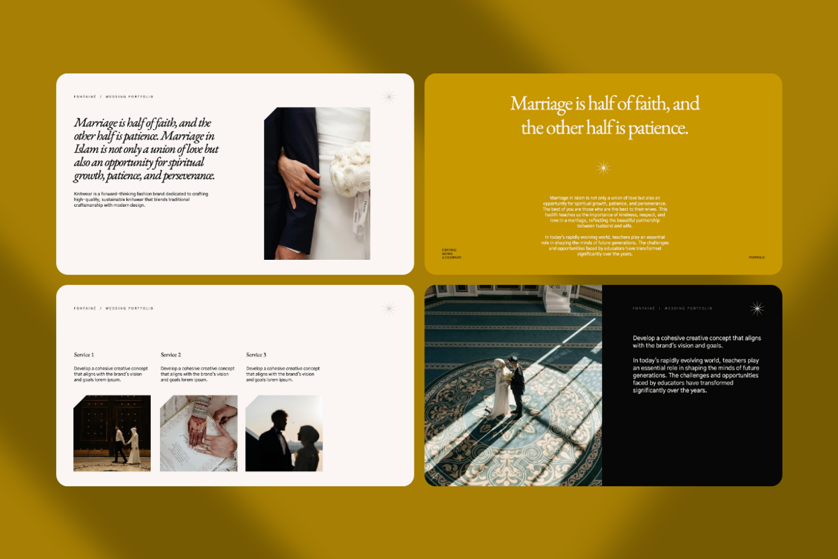 Fontaine Wedding Portfolio Powerpoin, a Presentation Template by Unich Design Bureau (Photo 6 of 7)