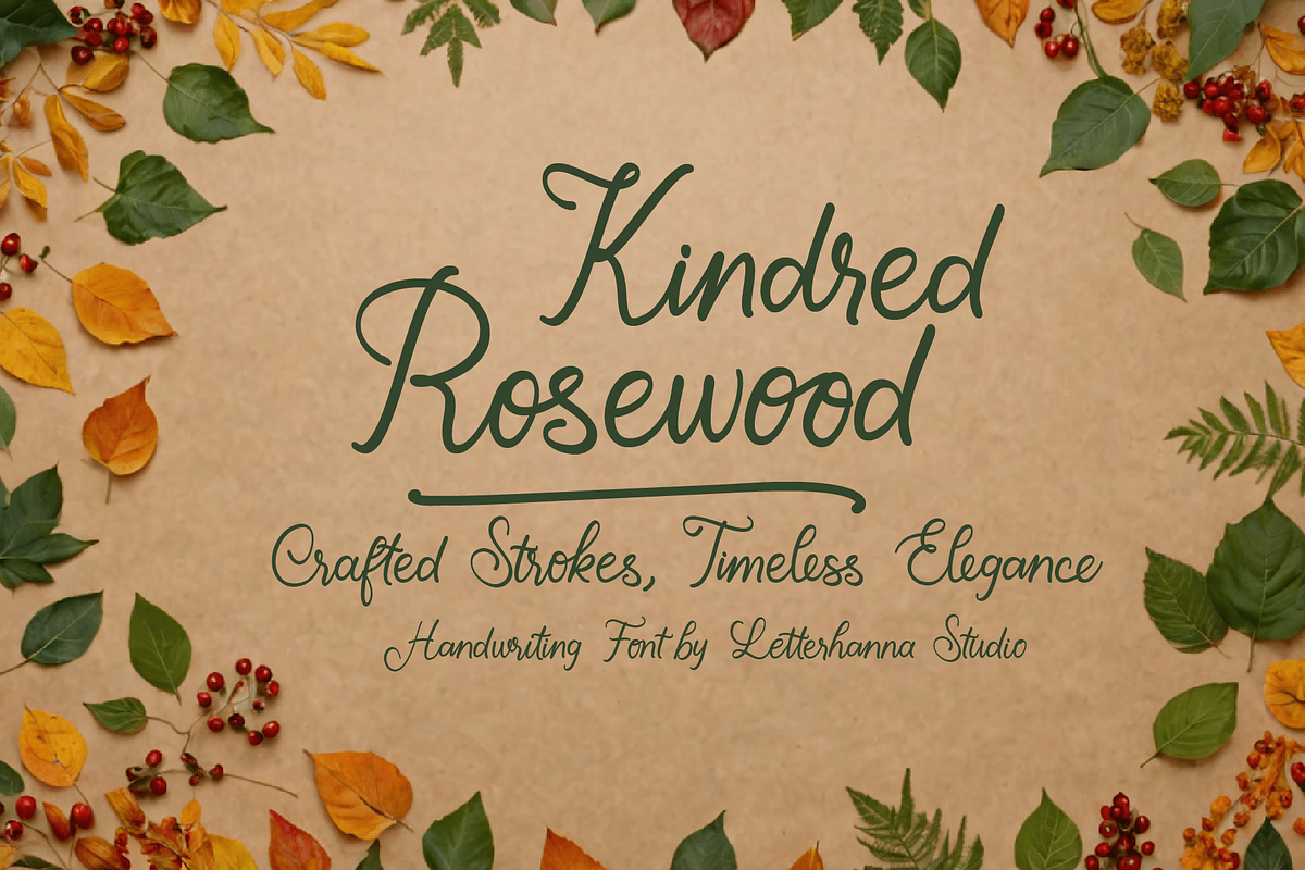 Kindred Rosewood Font, a Handwritten Font by Letterhanna Studio (Photo 13 of 13)