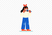 Woman Brushing Teeth with Foam, a Healthcare Illustration by Partikusi Design (Thumbnail 3 of 3)