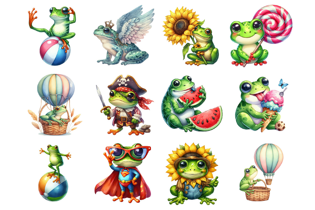Funny Cute Frog Sublimation Clipart, a Graphic by CitraGraphics (Photo 4 of 5)