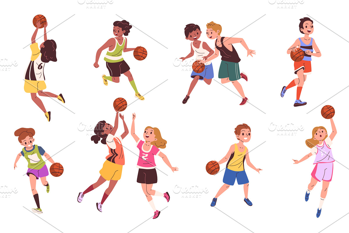 Child basketball players. School, a Sport Illustration by Stock-Smart-Start