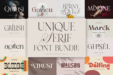 UNIQUE Serif Font Bundle, a Serif Font by Penatic Studio