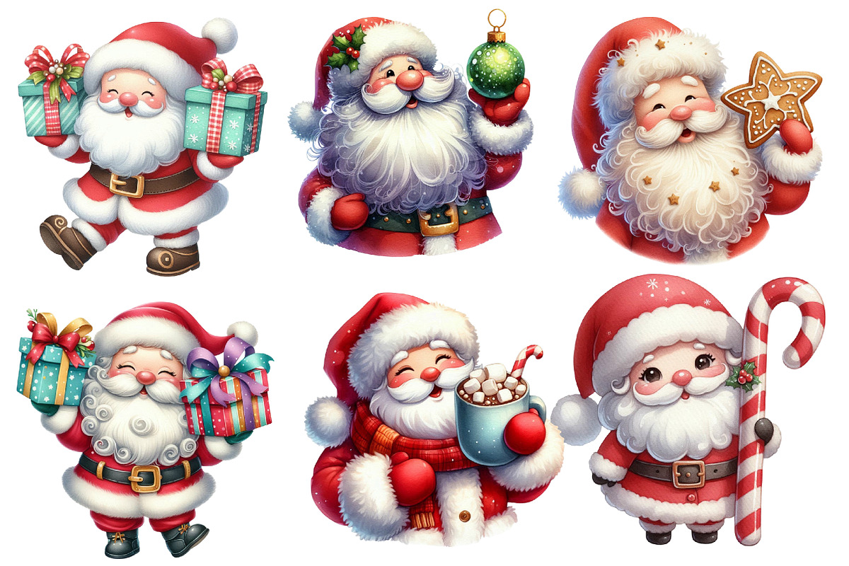 Quirky Santa Claus Christmas Clipart, an Illustration by Designworld (Photo 2 of 5)