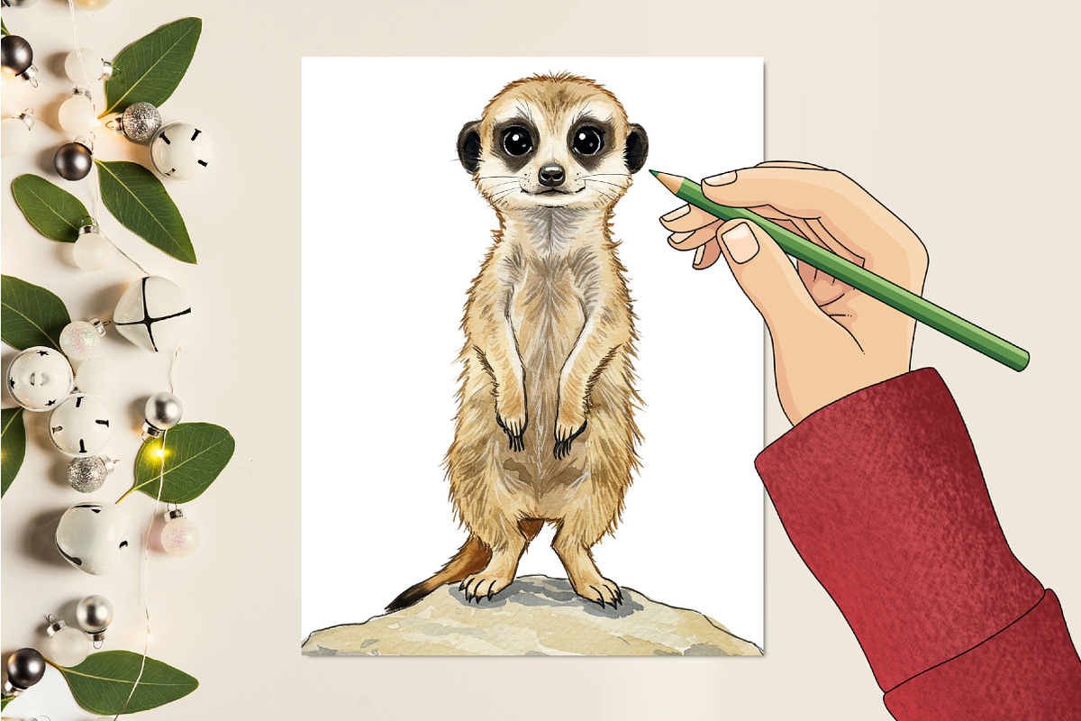 Cute Summer Safari Animals Clipart, an Illustration by RobertsArt (Photo 2 of 7)