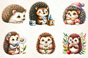 Watercolor Hedgehog Sublimation Clip, an Illustration by DreamCafeArt (Thumbnail 2 of 7)