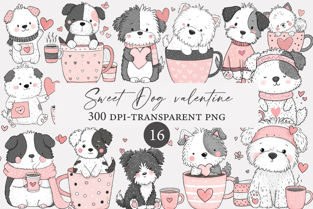 Sweet Dog valentine clipart, an Illustration by Designworld (Photo 1 of 4)