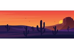 Mexican Desert Panorama Landscape