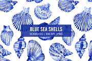 BLUE SEA SHELLS Seamless Pattern, a Pattern Graphic by AYAKA Studio Co. (Thumbnail 1 of 8)