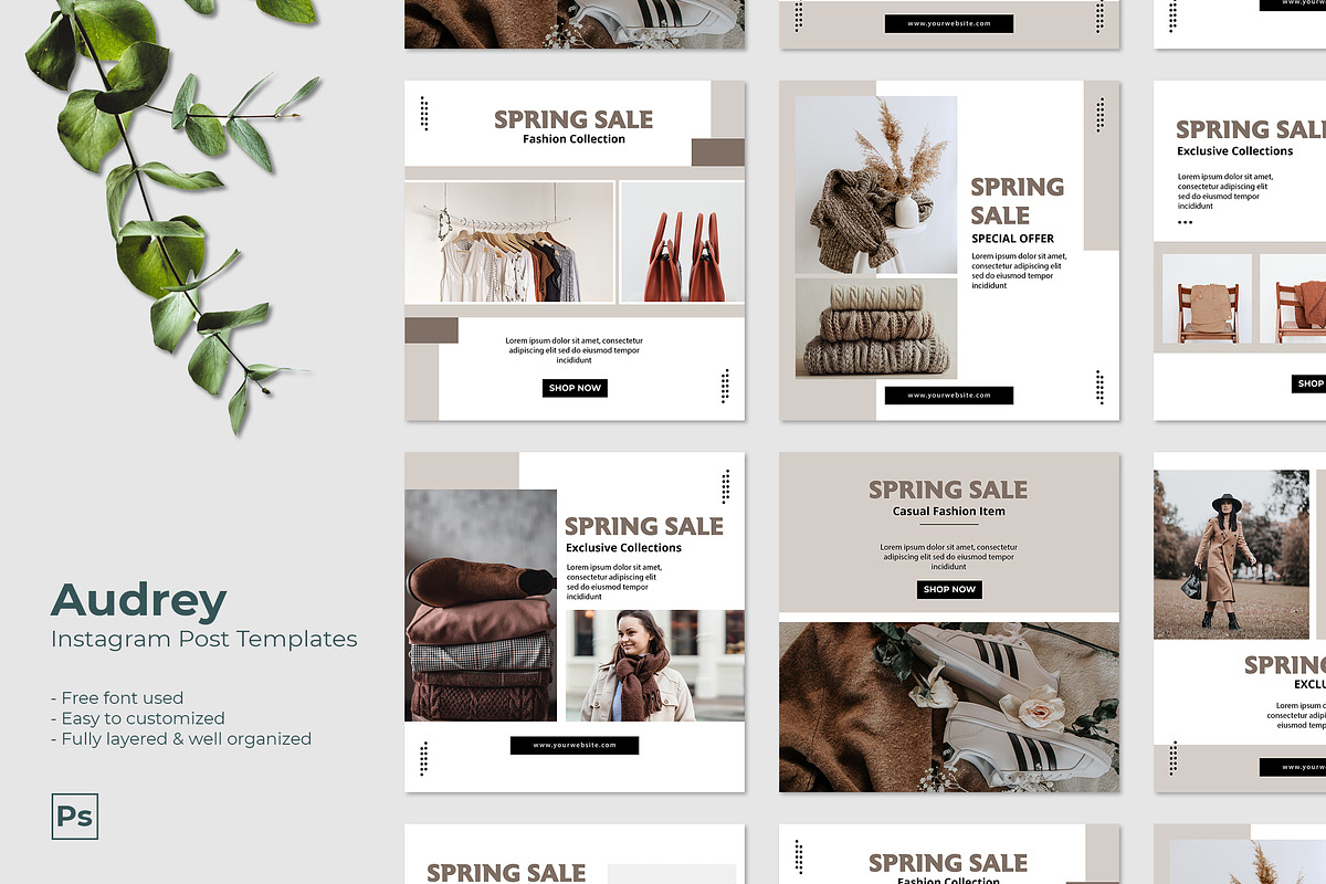 Audrey - Instagram Post Template, a Social Media Template by MuSan (Photo 1 of 4)