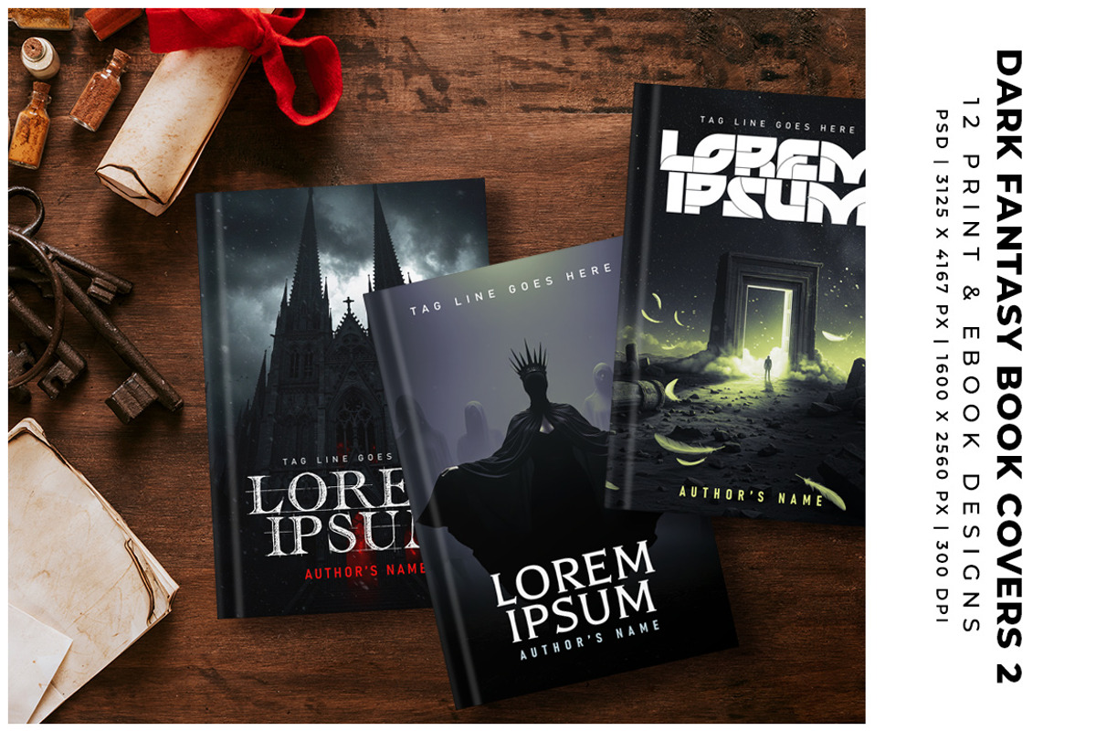 Dark Fantasy Book Covers 02, a Print Template by Digital Art Creations (Photo 5 of 5)