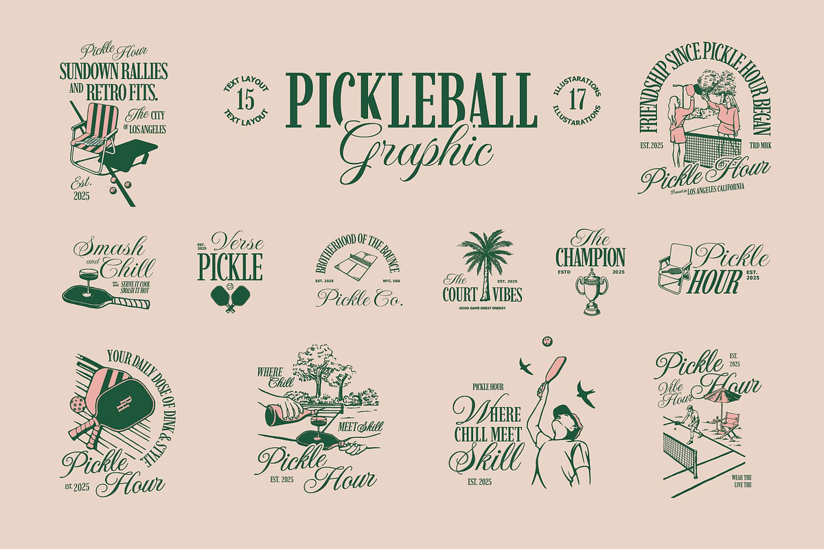 Pickleball Graphic, a Sport Illustration by Skilline Supply Co. (Photo 1 of 13)